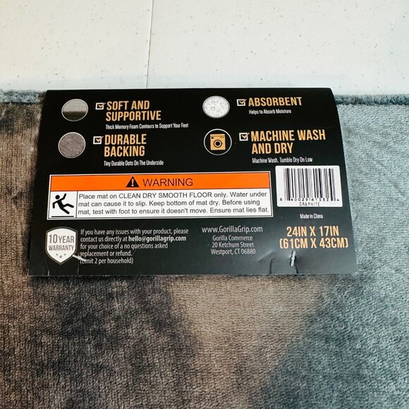 Gorilla Grip Memory Foam Bath Mat Bath Rug 24" X 17" Machine Wash and Dry - Picture 4 of 9